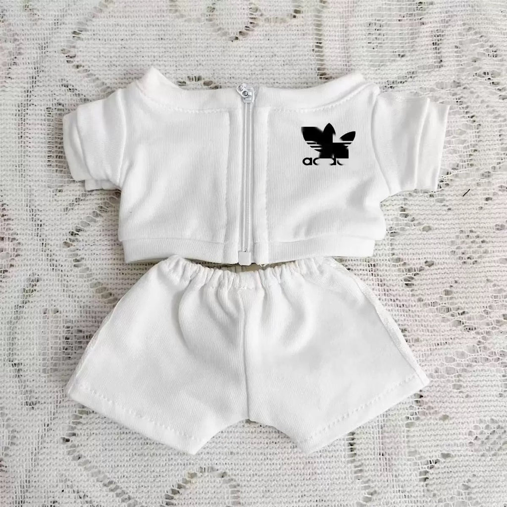 15cm Doll Clothes Sportswear Black Zip-Up Hoodie Jacket Cool Streetwear Tracksuit Outfits Accessories for Dimoo, Cotton Plush Dolls, Kpop Idol Dolls Dress Up Girls Gift