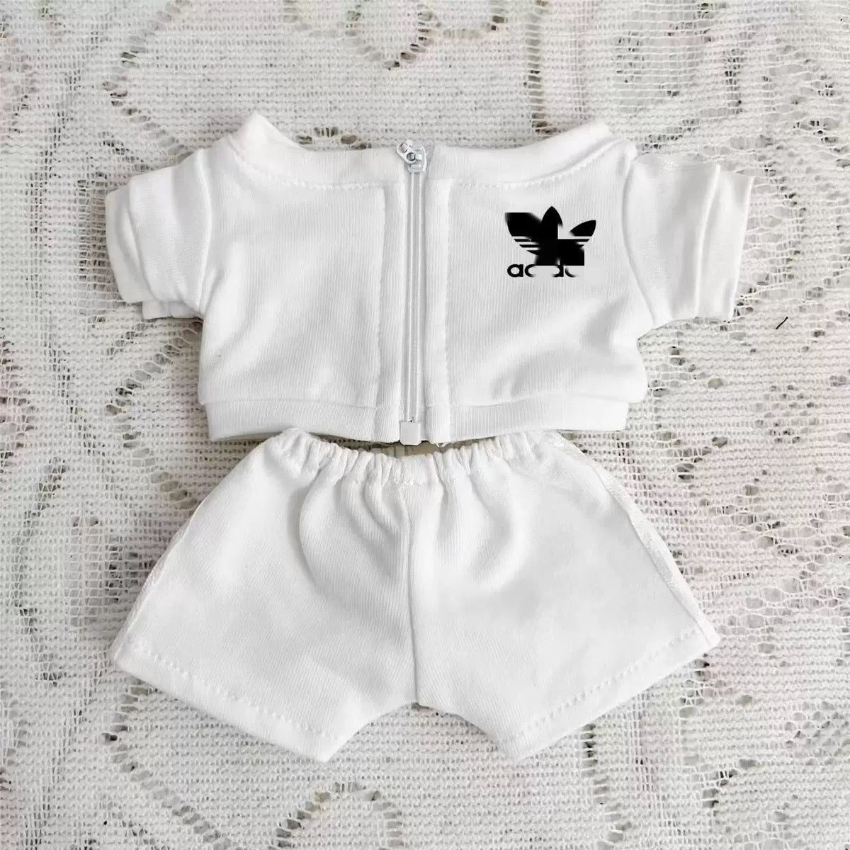 15cm Doll Clothes Sportswear Black Zip-Up Hoodie Jacket Cool Streetwear Tracksuit Outfits Accessories for Dimoo, Cotton Plush Dolls, Kpop Idol Dolls Dress Up Girls Gift
